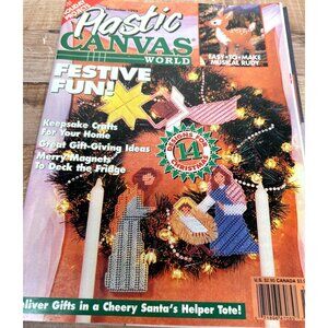 Vintage Plastic Canvas World Magazine Christmas Crafting Pattern Book 1994